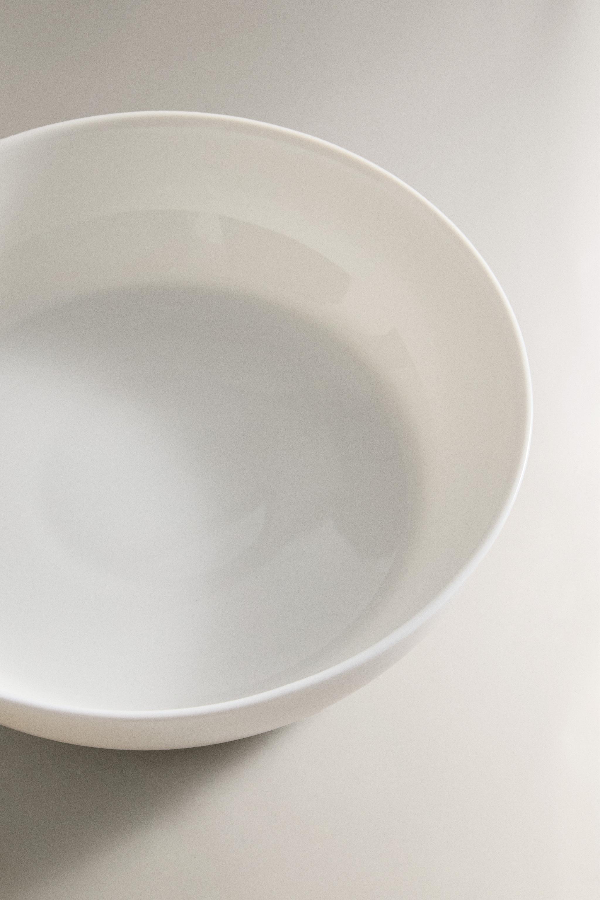 WHITE GLASS SOUP PLATE